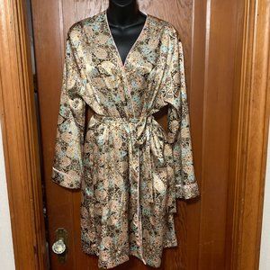 Adonna Paisley Short Kimono Wrap Style Robe Size L